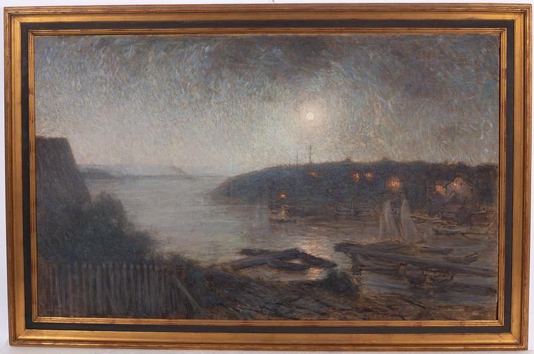 Axel Fahlcrantz,  "Köpmanholm i månsken".