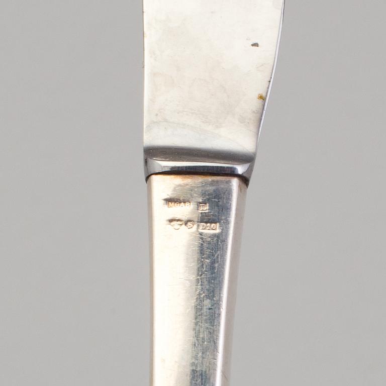 a set of silver cutlery with 72 parts "Sten Sture" by Eric Löfman MGAB 1970. W 3100 g.