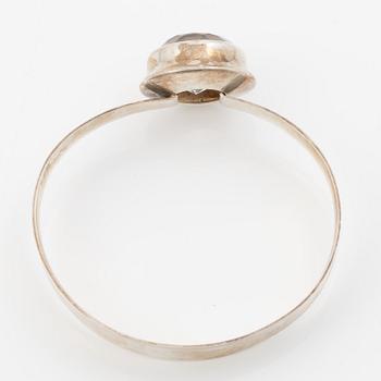 A silver with rock crystal bangle, Åke Lindström, BEH, Köping, 1969.