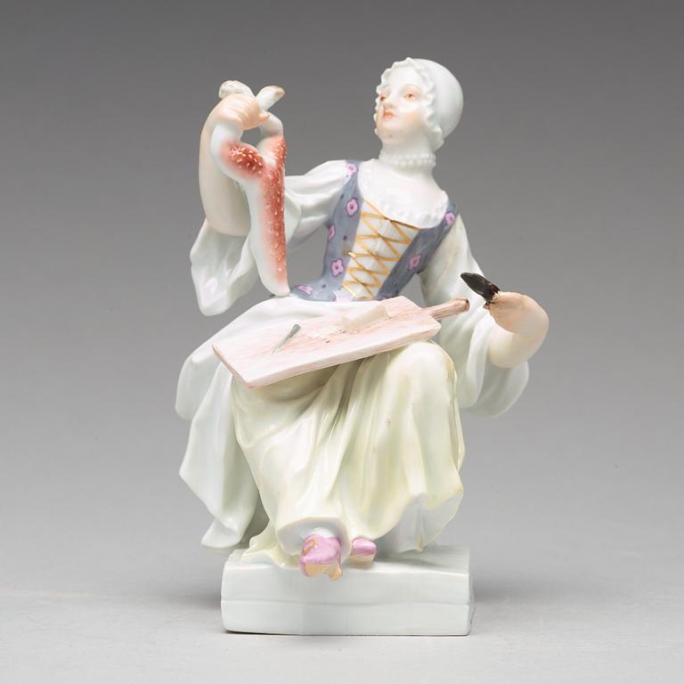 A Meissen figure of a woman preparing a rabbit, second half of 19th Century.