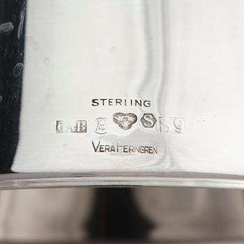 Guldsmedsaktiebolaget (GAB), a pair of sterling silver candlesticks, design Vera Ferngren, Stockholm, Sweden 1968.