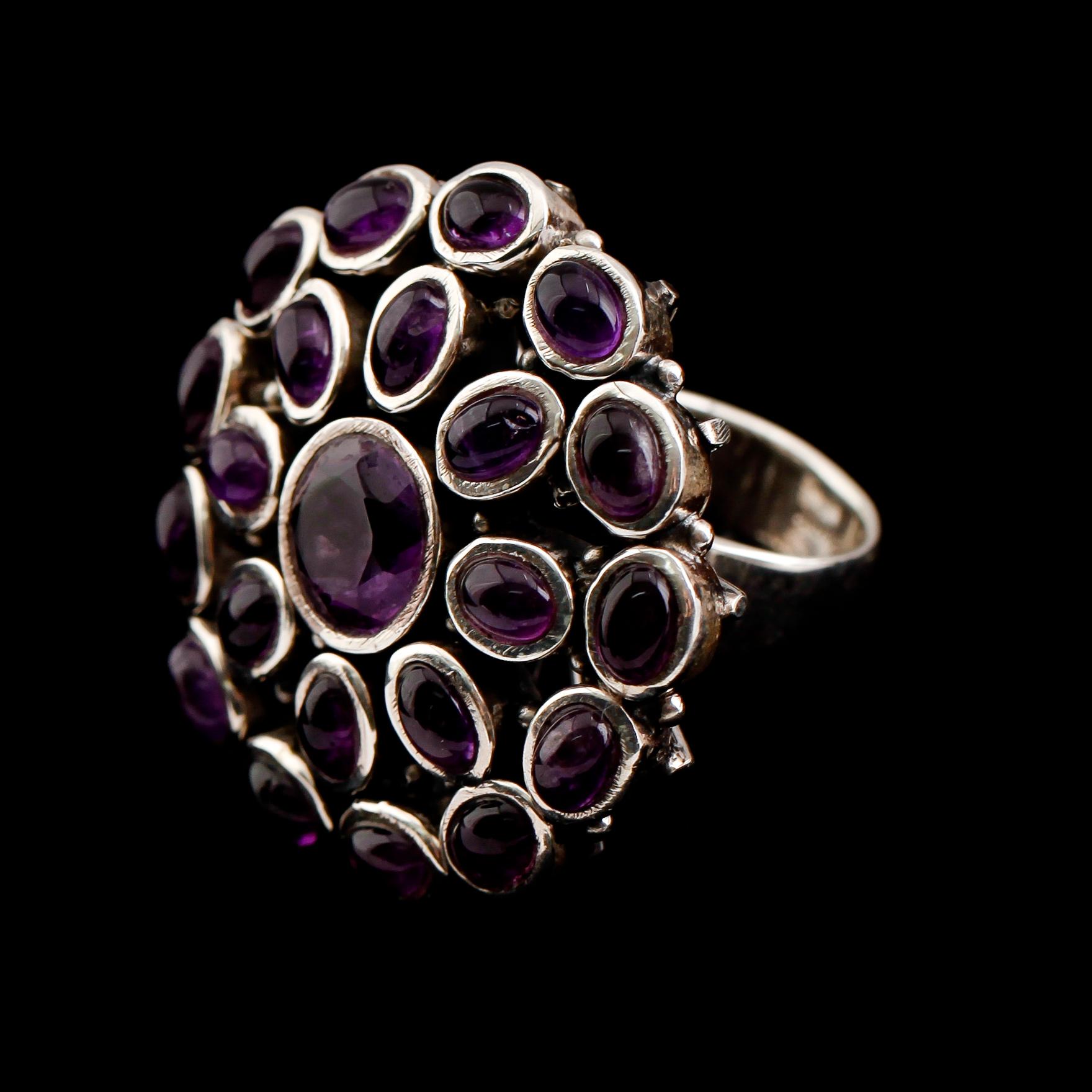 COCKTAILRING, silver, ametister.