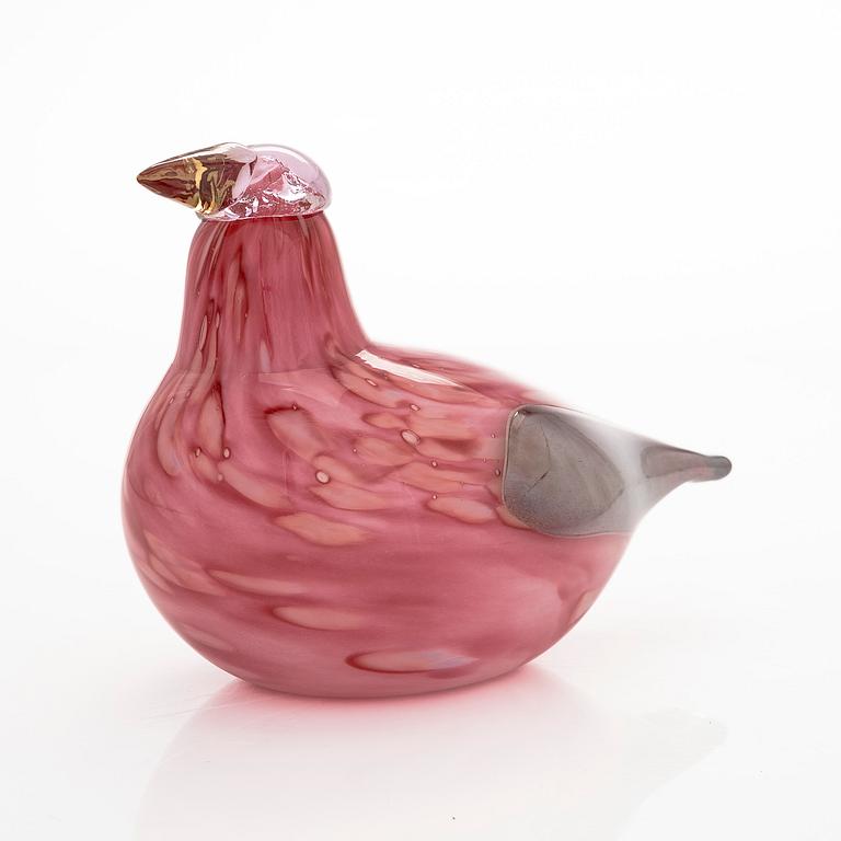 Oiva Toikka, a 'Male Pine Grosbeak" glass bird, signed O. Toikka Nuutajärvi.