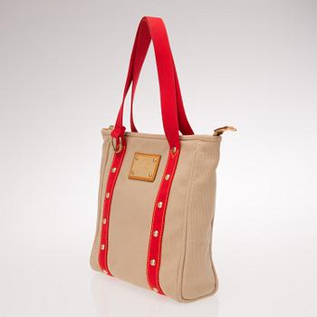 LOUIS VUITTON CANVAS ANTIGUA CABAS MM TOTE BAG.