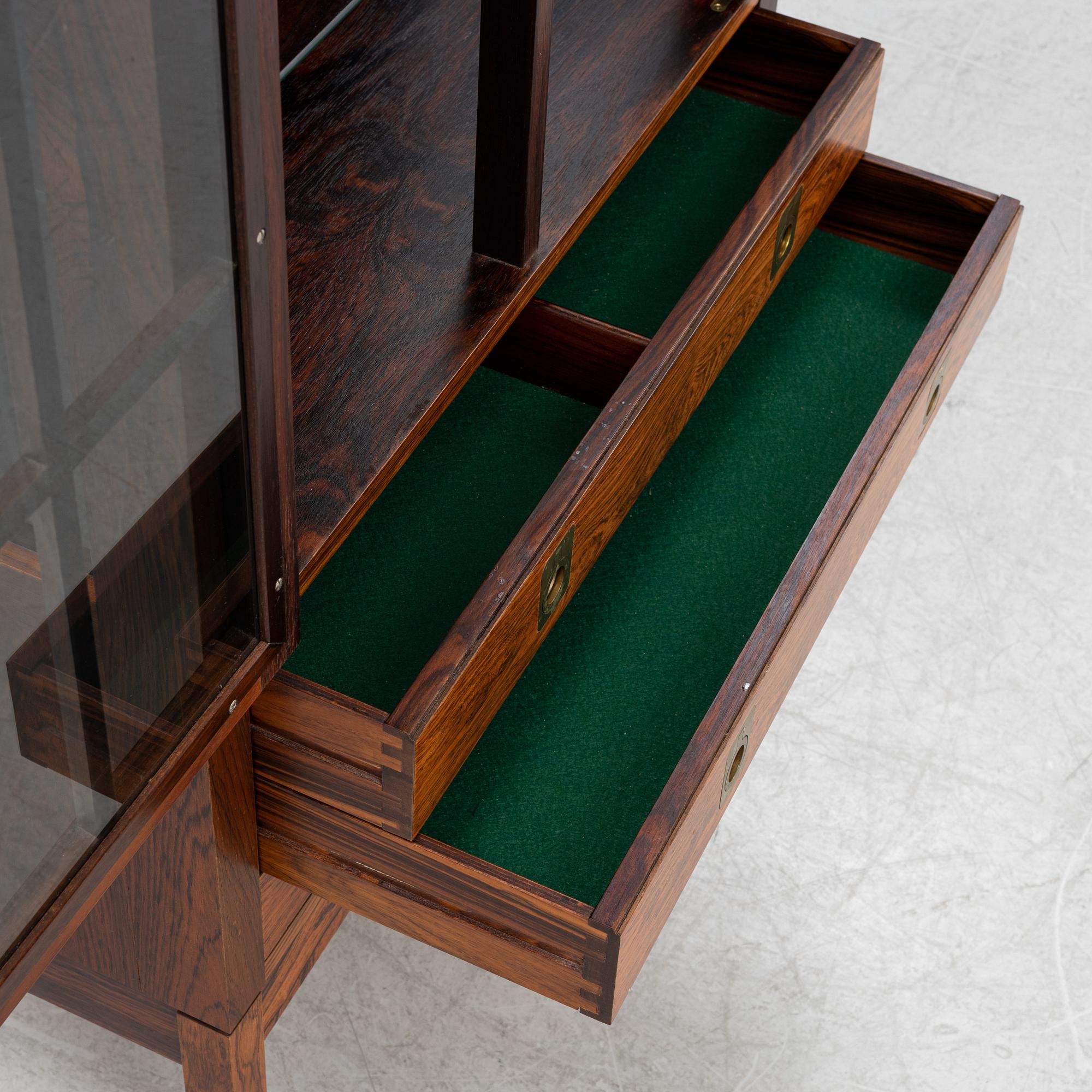 A rosewood-veneered display cabinet, Bruksbo, Norway, 1960's.