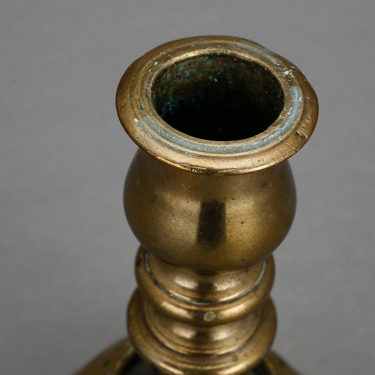 LJUSSTAKE, mässing, 16-1700-tal.