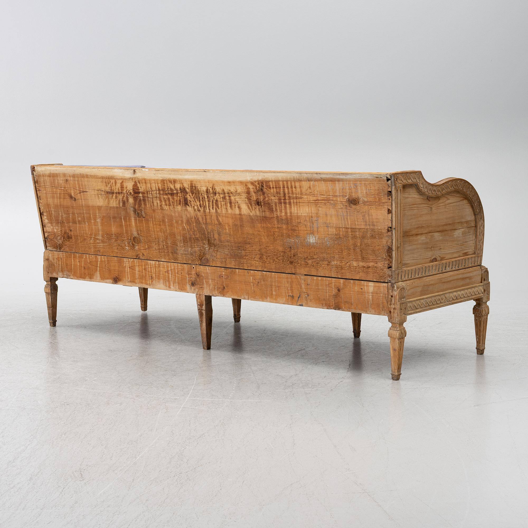 A Gustavian sofa, late 18th Century.