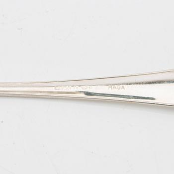 A Swedish 20th century set of 48 pcs of silver cutlery mark of Mema Linköping 1975, weight  1316 grams.