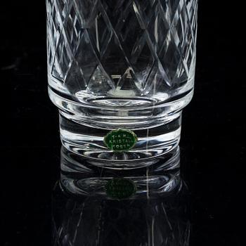 GLASSERVIS, 48 delar, Kosta, rutslipning, 1900-talets mitt.