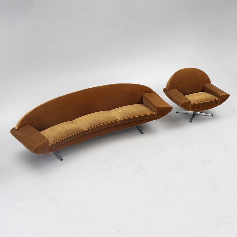 Johannes Andersen, sofa and armchair, "Capri", Trensum, second half of the 20th century.