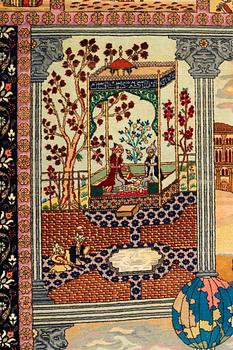 Matto, semi-antique Tabriz, "The four seasons", ca 261 x 175 cm.