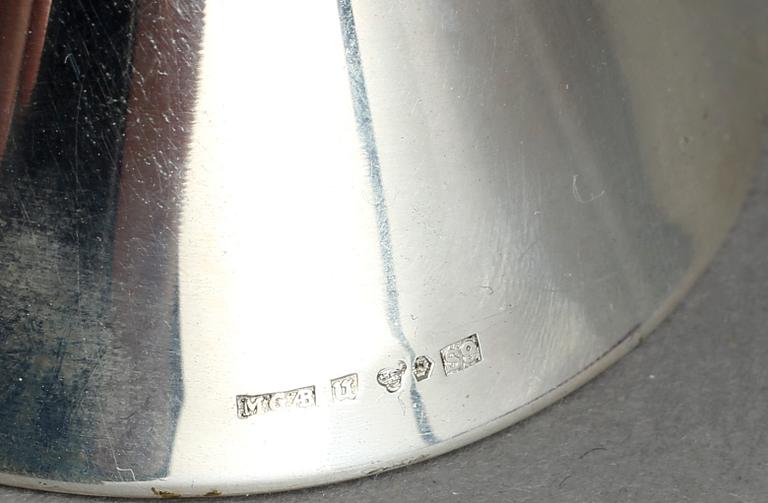 LJUSSTAKAR, ett par, silver, MGAB, Uppsala, 1968.