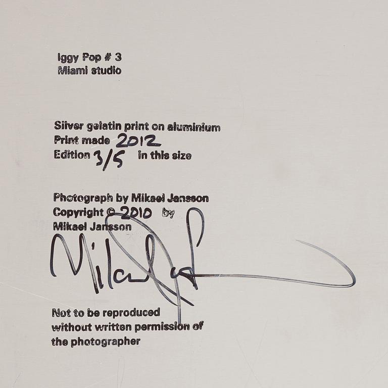 Mikael Jansson, "Iggy Pop #3, Miami Studio", 2010.