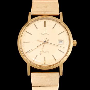 HERRARMBANDSUR, 18 k, Omega Seamaster Quartz.
