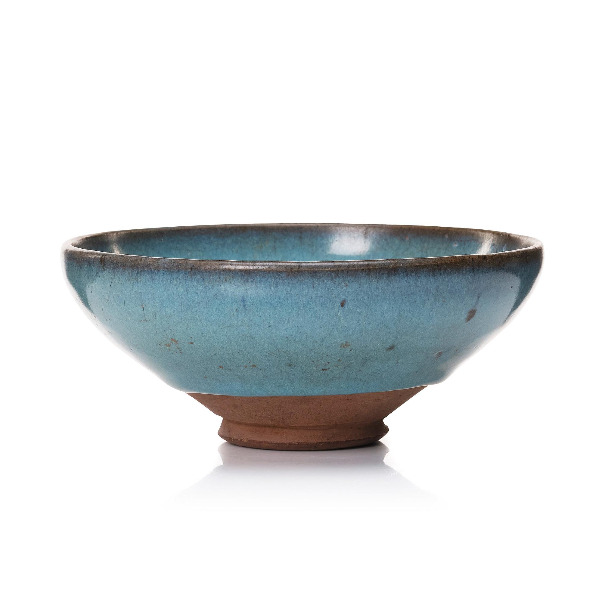 Skål, keramik, junyao. Yuandynastin,  (1279-1368).