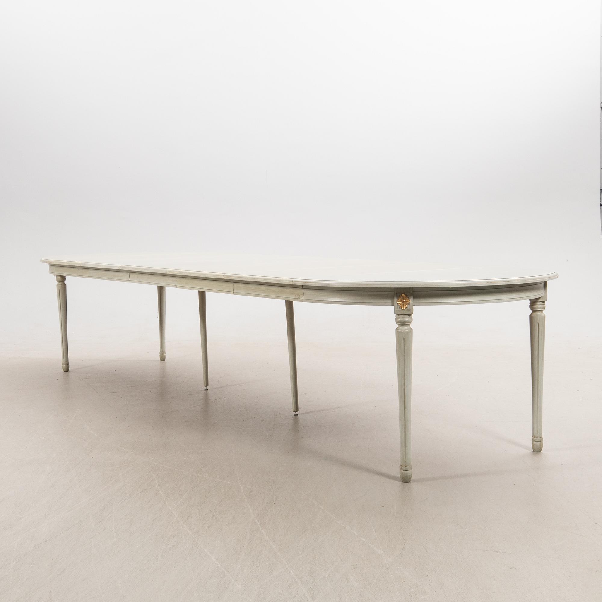 Dining group, 5 pcs, Gustavian style, K.A Roos, Helsingborg, later half of the 20th century.