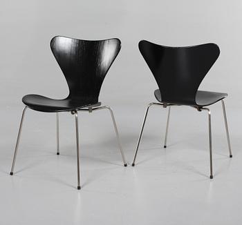 STOLAR, 6 st, "Sjuan", Arne Jacobsen, Fritz Hansen, formgivna 1955.