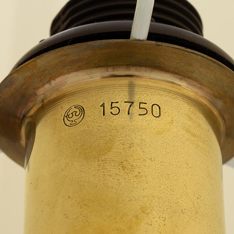 Harald Notini, or Uno Westerberg, a brass floor lamp, model 15750, Arvid Böhlmarks Lamp Factory, Stockholm, 1950s.