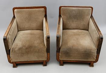 FÅTÖLJER, 1 par, 1900-talets första hälft.