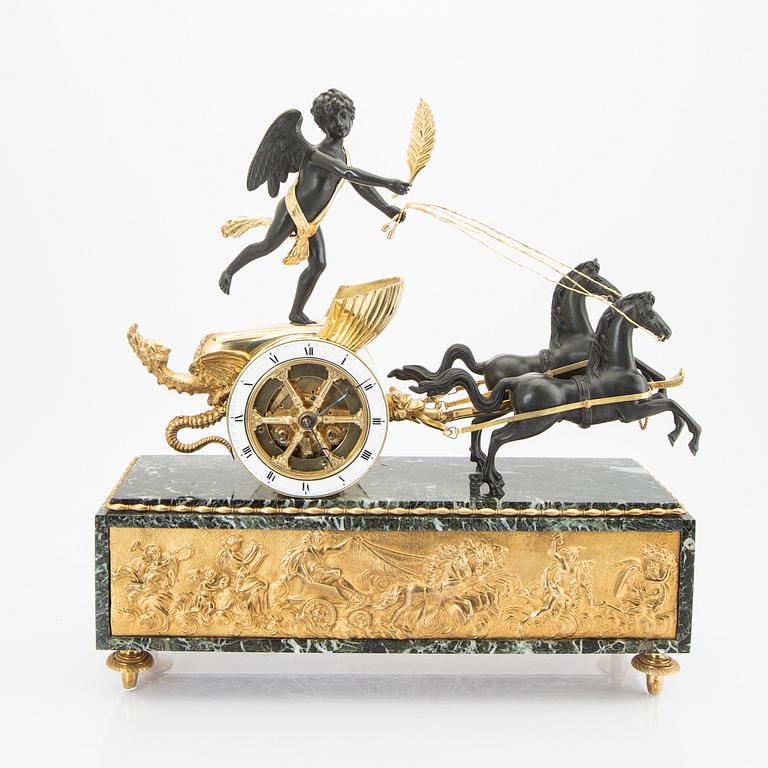 A late Empire table clock mid 1800.