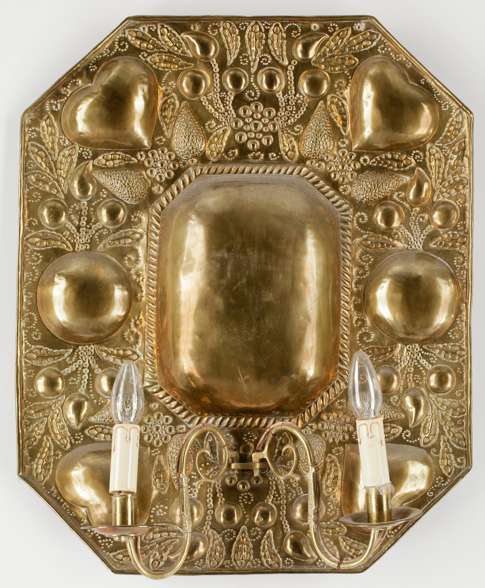 VÄGGPLÅT, mässing, barock, 1700-talets första hälft.