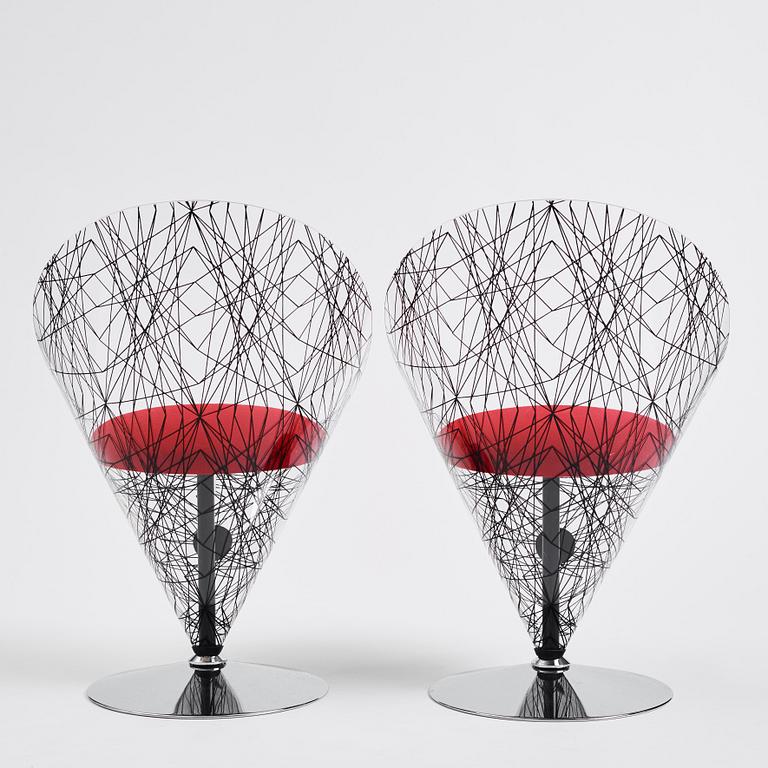 Verner Panton, "Cone chairs", 1 par, nr. 22 & 23, modell "VP 01 typ C”, Polythema, 1994.