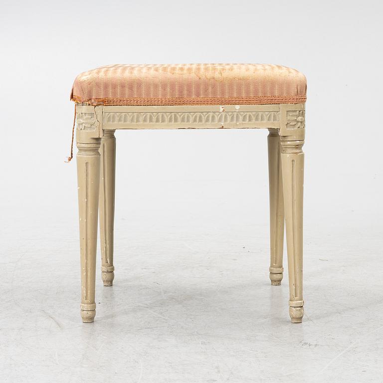 A Gustavian style stool, 19th Century.
