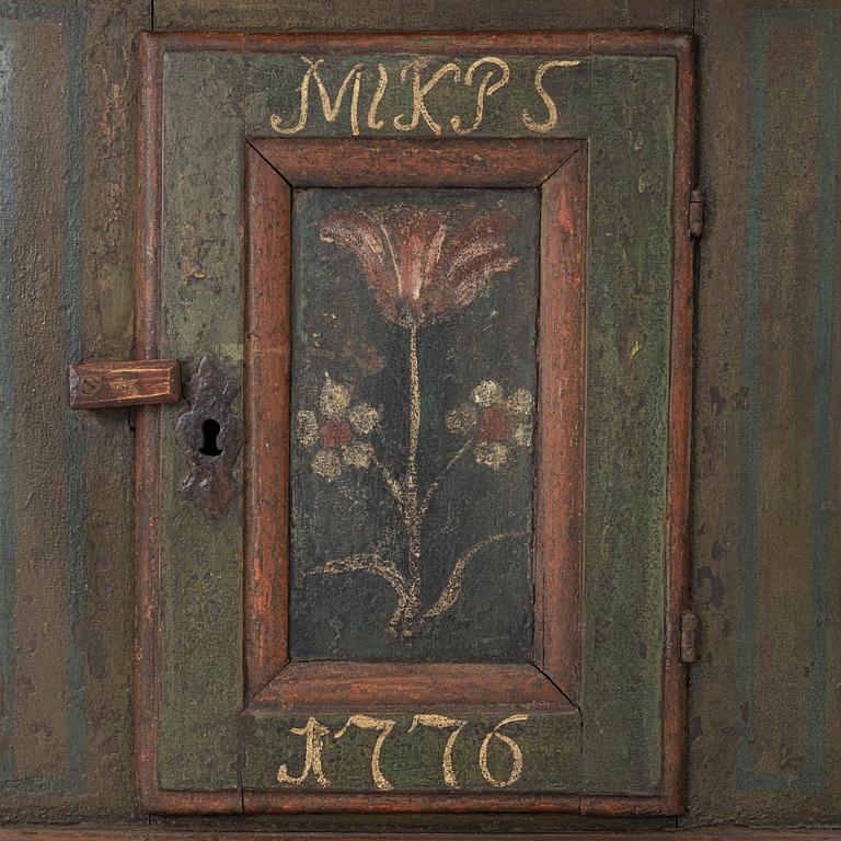 Hanging cabinet, folk art, 18th century.