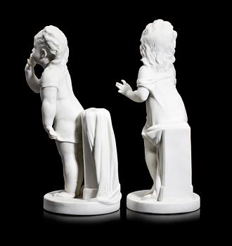 FIGURINER, ett par, parian, Gustavsberg, 1923.