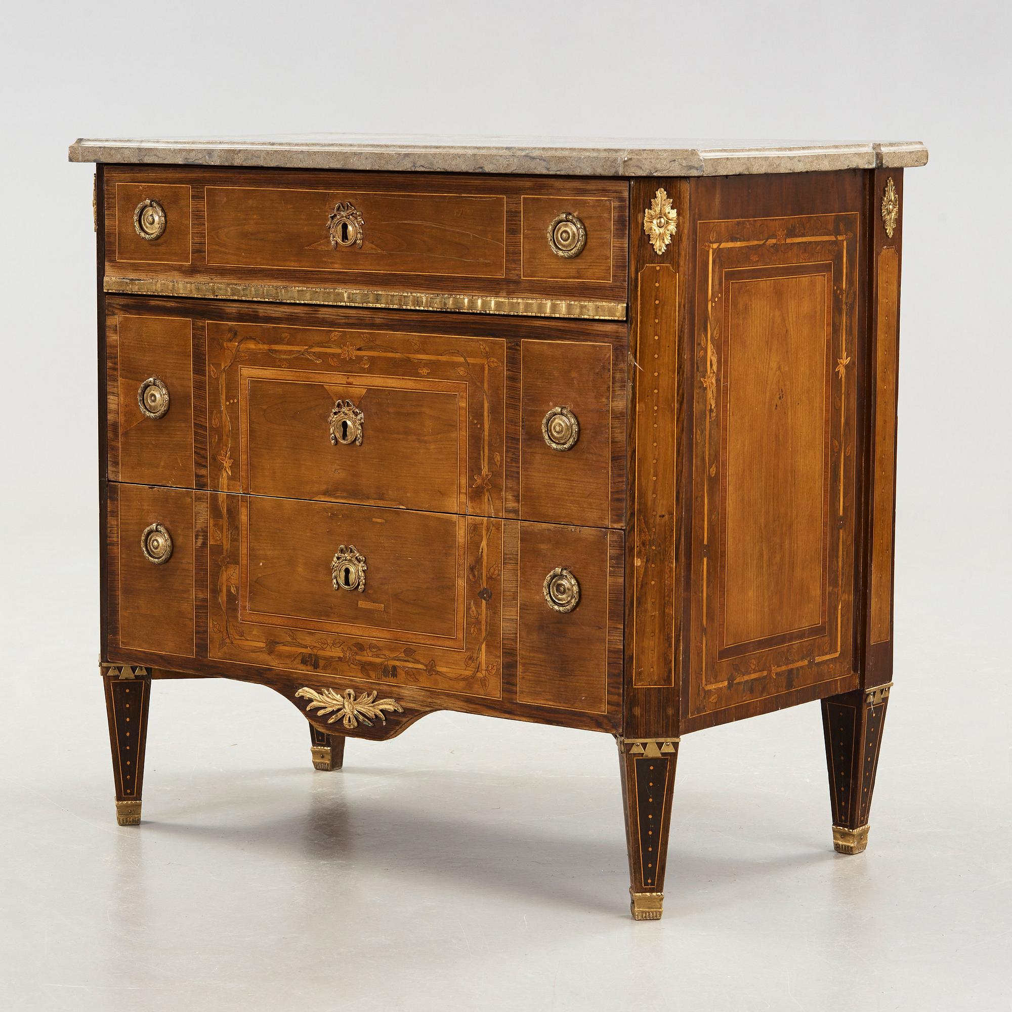 BYRÅ, tillskriven Nils Petter Stenström (mästare i Stockholm 1781-1790). Gustaviansk, 1700-talets slut.