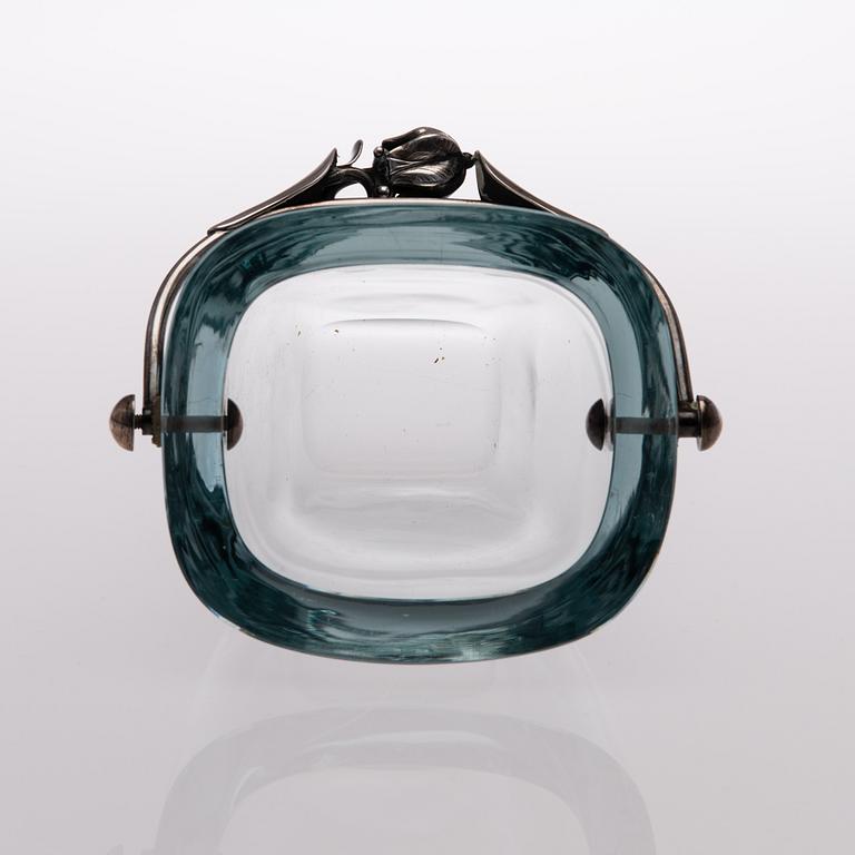 A 1960s DANISH GLASS AND STERLING SILVER ICE BUCKET, marks of DGH, Dansk Guldsmede Håndvark, Copenhagen.