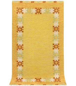 Ingegerd Silow, a flat weave carpet, signed IS, c. 161 x 83 cm.