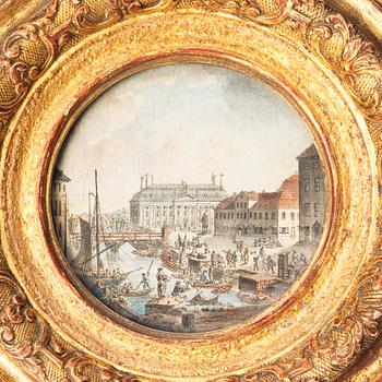 Martin Rudolf Heland, Munkbron mot Riddarhuset/Mot Kungsträdgården med Jacobs kyrka och palatset Makalös.