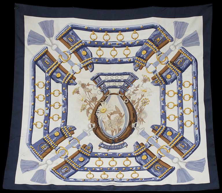 SCARF, siden, "Aux Champs", design Caty Latham, Hermès, Paris, 1900/2000-tal.