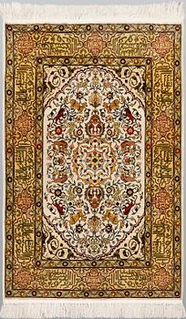 Rug, figural Hereke, approx. 123 x 82 cm.