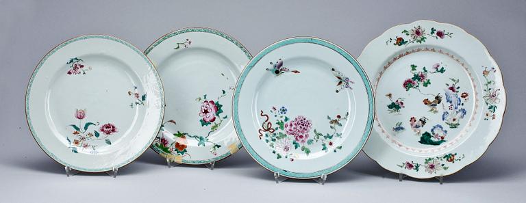 A set of 12 odd famille rose dishes, Qing dynasty, Qianlong (1736-95).