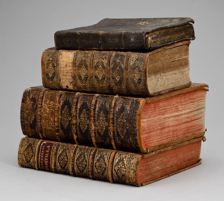 RELIGIÖSA BÖCKER, 4 st, bl a Katekes Stockholm 1667.