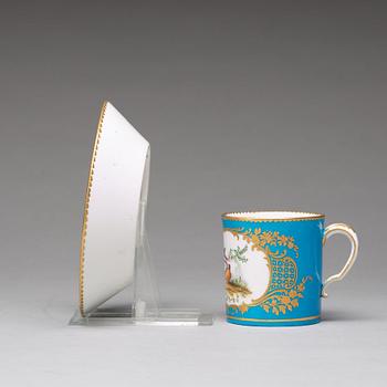 A 'Sèvres' cup and saucer, 18th Century.