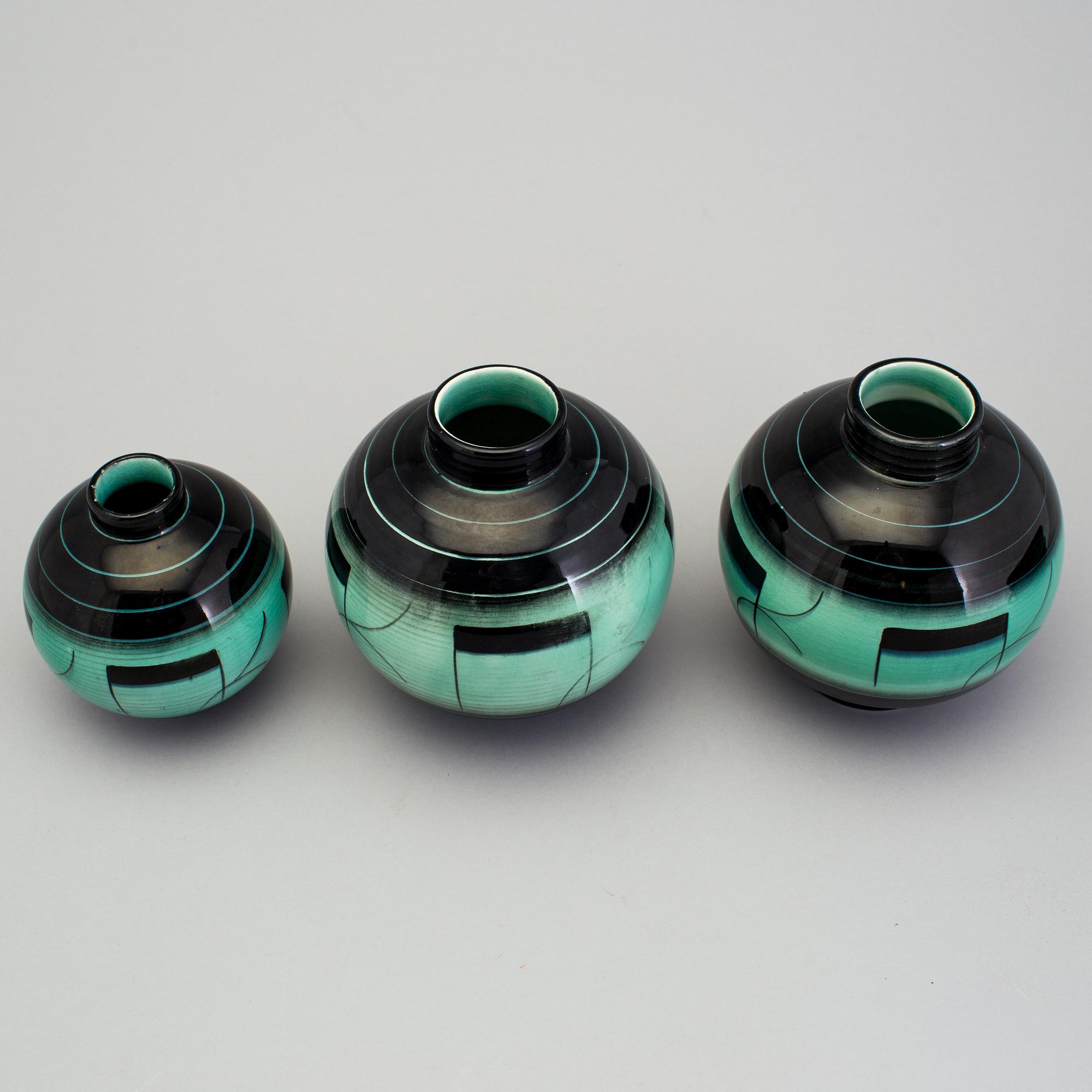 2 vases of the "V series", Ilse Claesson, Rörstrand 1930´s.