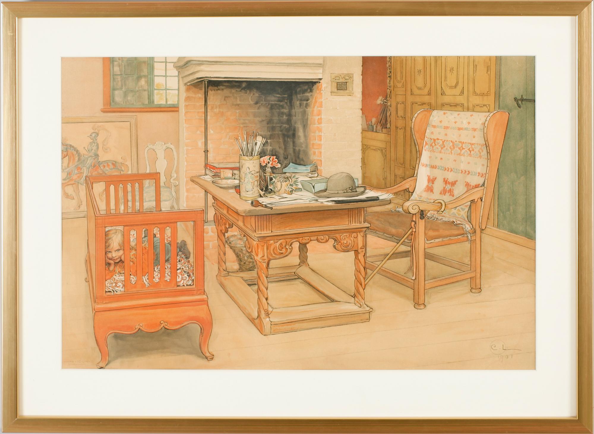 CARL LARSSON, efter, färglitografi, utgiven av Idun.