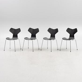 Arne Jacobsen, a set of four 'Grand Prix' chairs, Fritz Hansen, Denmark, 2006.