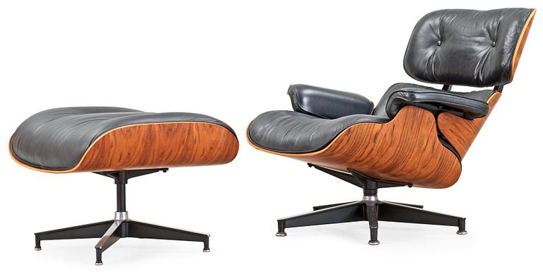 CHARLES & RAY EAMES, "Lounge Chair and ottoman" Herman Miller, USA 1970-tal.