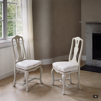 A pair of Rococo-style chairs, 20th century.