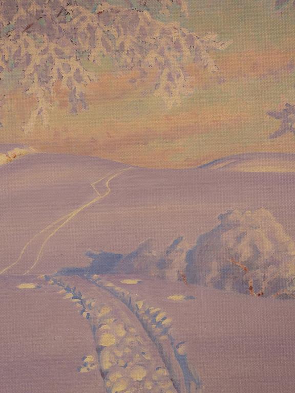 Gustaf Fjaestad, Ski Tracks in the Afternoon Sun.