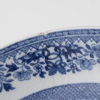 A blue and white part dinner service, Qing dynasty, Qianlong (1736-95).
