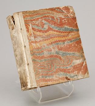 BOKBAND MED SAMLADE DISPUTATIONER, 20 st, bla "Disertatio gradualis de vero etymo Sveciae", 1700-tal.