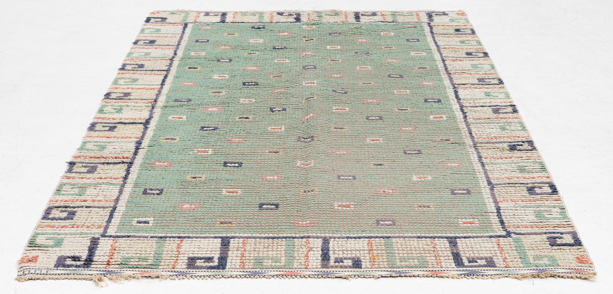 Märta Måås-Fjetterström, matta, rya, "Gröna Ryan", signerad MMF, ca 250 x 155 cm.