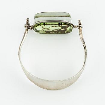 Vivianna Torun Bülow-Hübe, a bracelet, silver and glass, excecuted in her own studio, most likely 1950's.