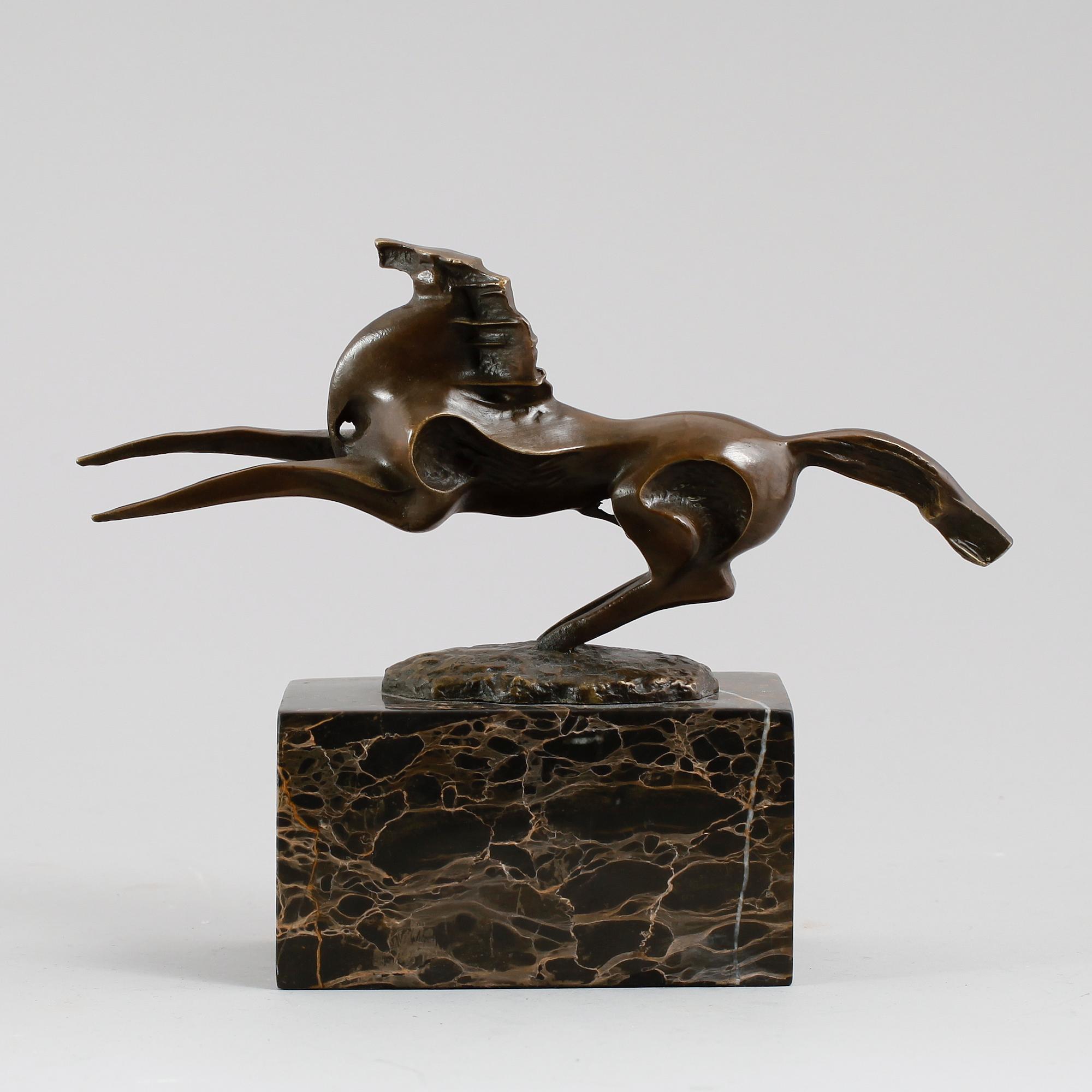 MAX MILO, skulptur, brons, "Galopperande hingst", signerad.