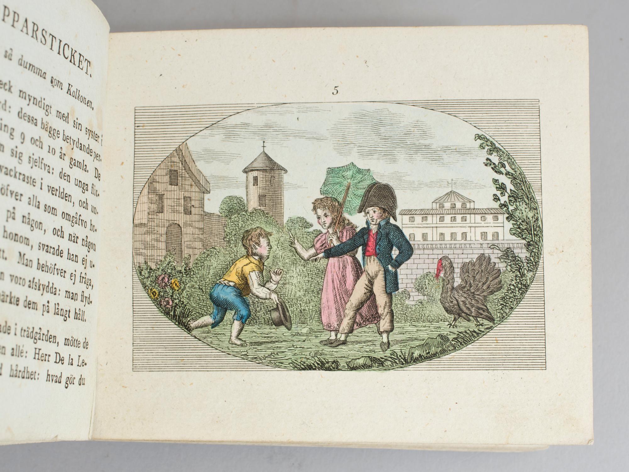 G.A.SILVERSTOLPE, Barnspegeln, med 16 handkolorerade kopparstick, Stockholm 1823.
